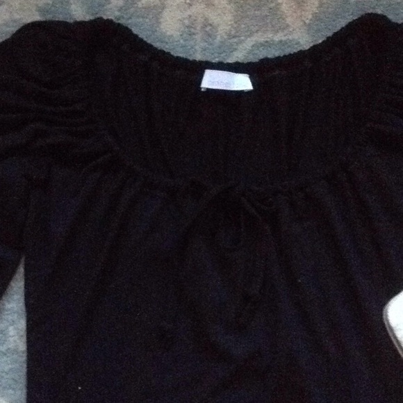 Planet Funk black knit  peasant top - Picture 4 of 5